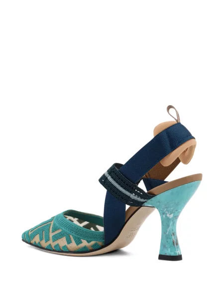 Pantofi cu toc Fendi cu imagine albastru
