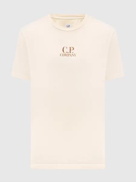 Футболка C.p. Company с принтом бежевая