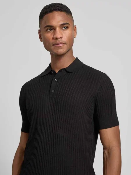 Koszulka polo o kroju slim fit z mieszanki Antony Morato czarne