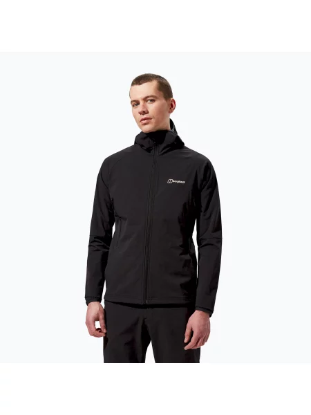 Softshellová bunda Berghaus Skelbo black černá