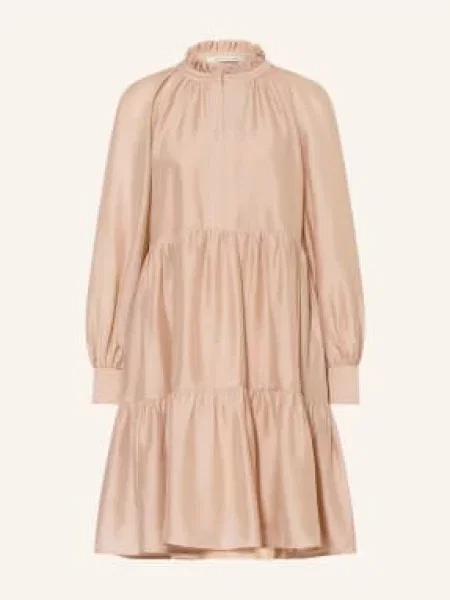 Alcidia Da Veiga Sukienka Z Falbanami beige beżowa