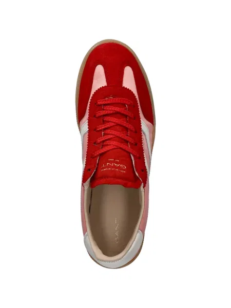 Sneakerși Gant din piele de căprioară roșu