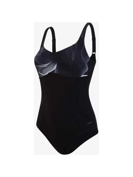 Strój kąpielowy Speedo ContourLustre z nadrukiem czarno-biały 42 biały