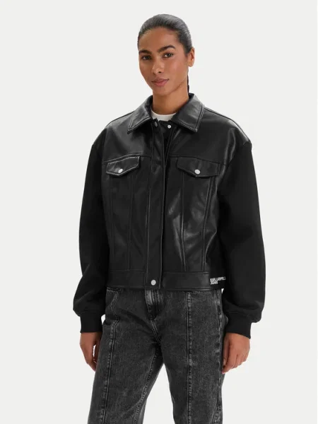 KARL LAGERFELD JEANS Prechodná bunda čierna