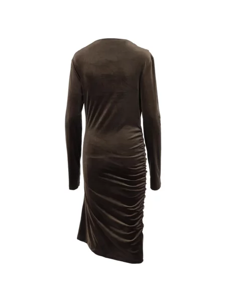 Lung rochie midi Don't @ Me cu volane maro