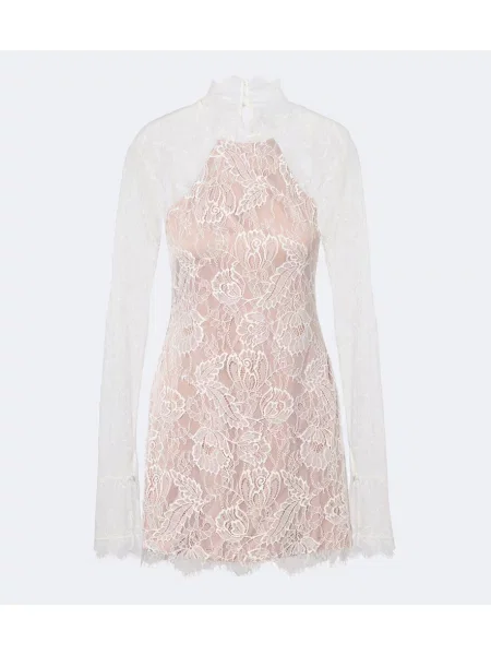 Rochie mini Retrofete din dantelă alb