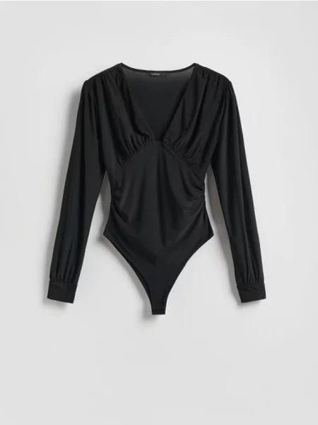 Reserved Body cu mâneci bufante negru