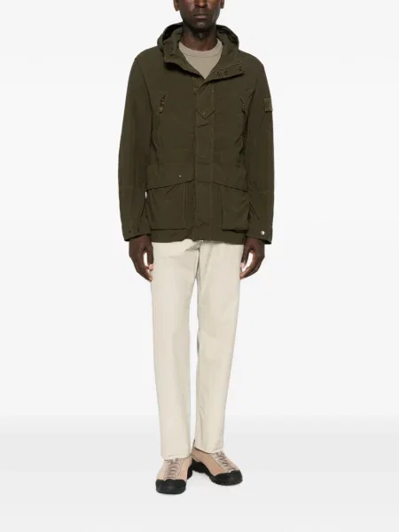 Geacă Stone Island cu glugă cu strasuri verde