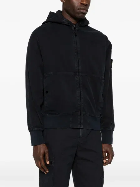 Суичър с качулка Stone Island с качулка камъни черно