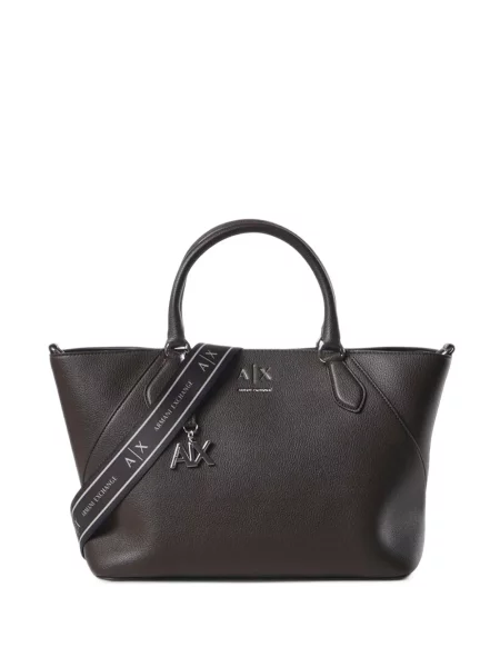 Geantă Armani Exchange cu autograf maro