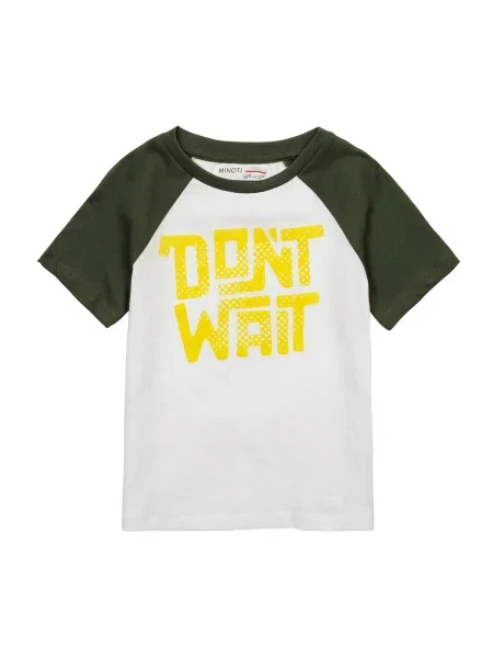 MINOTI Tricou galben / verde închis alb