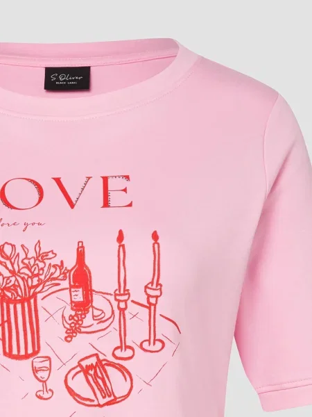 S.Oliver Red Label Plus Tricou roz deschis / sângeriu roșu