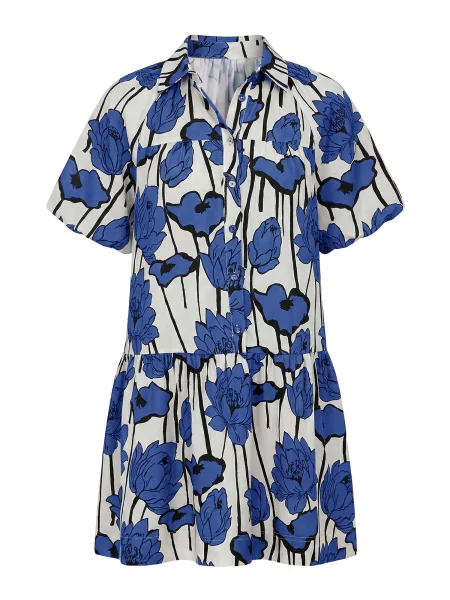 Imily Bela Rochie tip bluză albastru / negru alb
