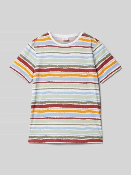 T-shirt o kroju regular fit z czystej bawełny S.oliver Red Label biała