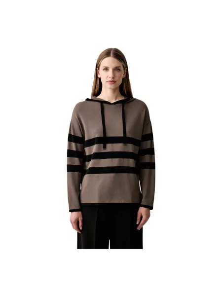 Bluza z kapturem Joseph Ribkoff z kapturem brązowa
