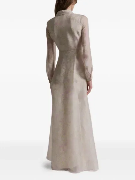 Rochie maxi Alberta Ferretti cu model floral de costum