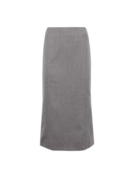 Spódnica midi Mm6 Maison Margiela tweedowa do kolan brązowa