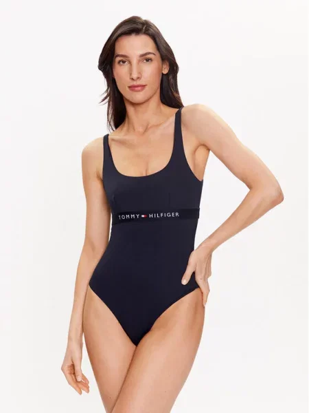 Tommy Hilfiger Underwear Jednodijelni kupaći kostim tamno plava / vatreno crvena / bijela tamnoplava