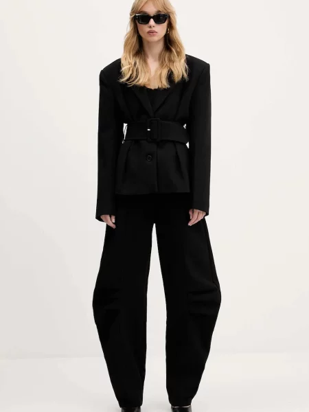 Rotate spodnie szerokie high waist czarny