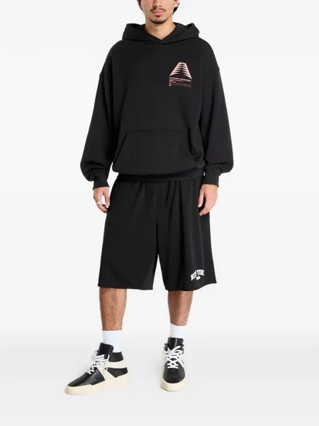 Τρέξιμο fleece μπλούζα Adidas με λαιμόκοψη v μαύρο