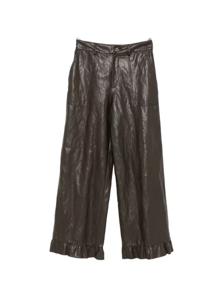 Pantaloni palazzo Kristina Ti cu volane maro