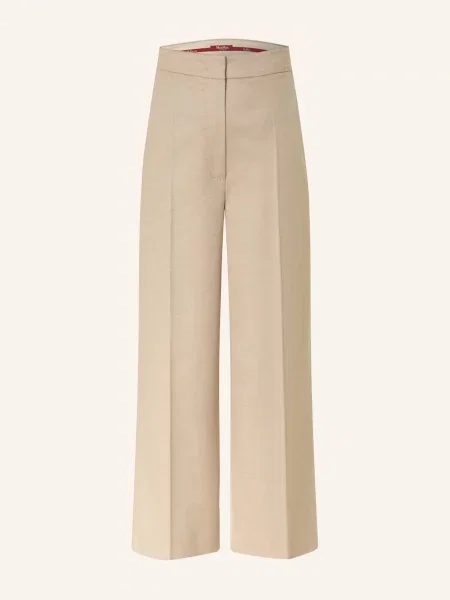 Max Mara Studio Marlene Kalhoty Marengo Z Flanelu béžová