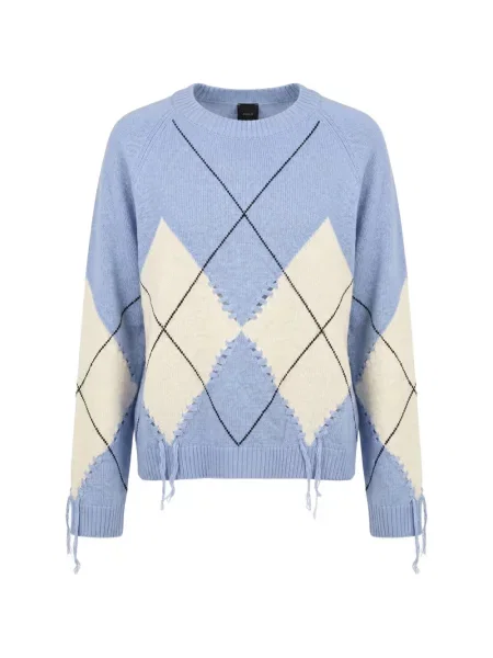 Pulover Pinko cu model argyle albastru