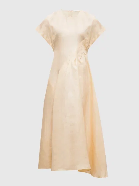 Сукня міді з льону і шовку Co жовта