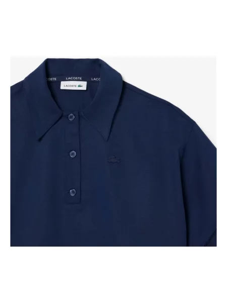 Lacoste polo z lyocellem niebieska