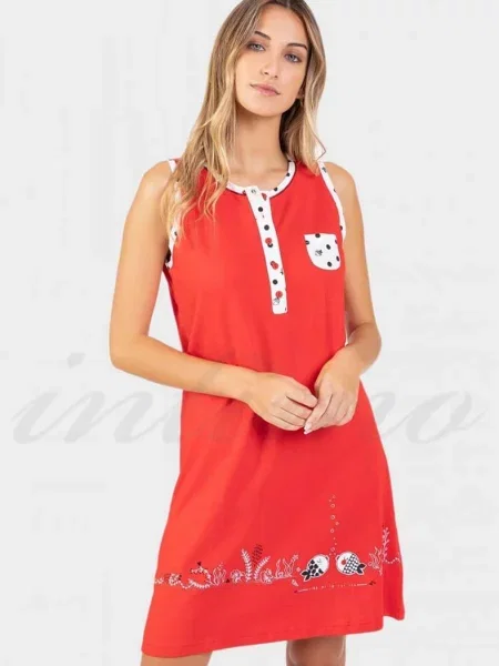 Трикотажная ночнушка червона