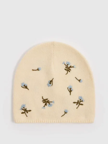 Mohito Beanie kepurė su siuviniu kreminė