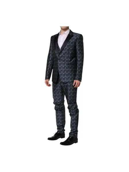 Garnitur Dolce And Gabbana żakardowy niebieski