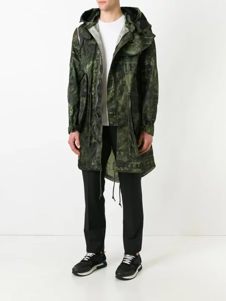 Geacă Givenchy cu glugă cu imagine verde