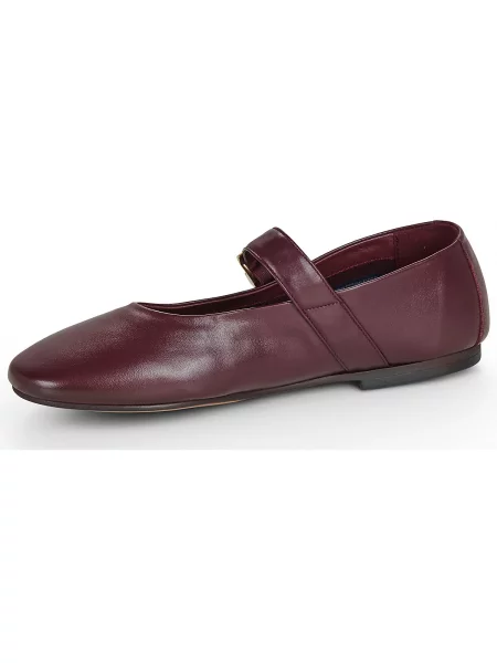 Kožené baleríny Tommy Hilfiger s přezkou hnědé