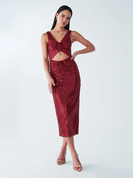 BWLDR Rochie de cocktail burgundy roșu