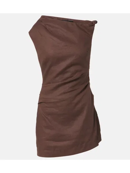 Lniana sukienka Sir. brązowa