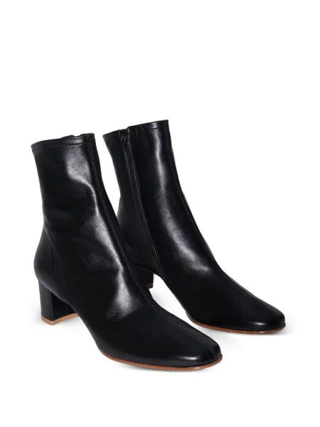 Botine By Far cu vârf pătrat negru