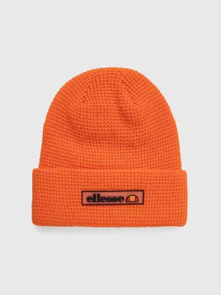 Шапка Ellesse от плътен трикотаж оранжево