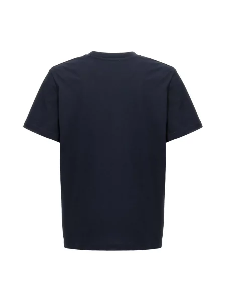 Koszulka A.p.c. z dżerseju z dekoltem w kształcie litery U niebieska