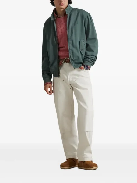 Dlouhá pruhovaná s límcem kšiltovka Polo Ralph Lauren modrá