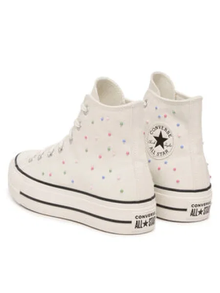 Tornacipő Converse Chuck Taylor All Star Lift Platform Mini Studs Ekru