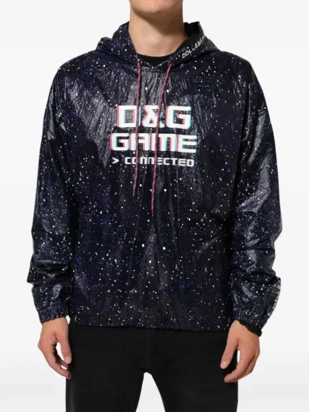 Hanorac cu glugă Dolce & Gabbana cu imagine albastru