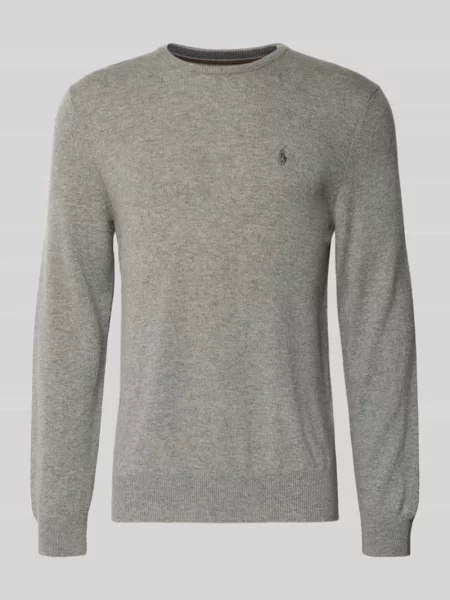 Sweter Polo Ralph Lauren wełniany z długim rękawem szary