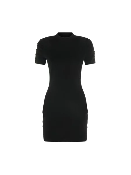 Sukienka mini Alexander Wang z krótkim rękawem z logo czarna