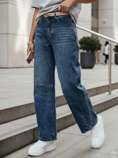 Jeansy szerokie wide leg Dstreet niebieskie