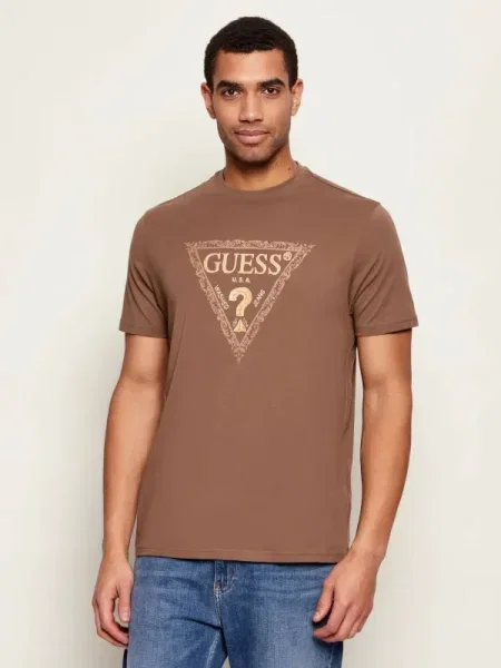 GUESS Tricou GOLDEN TRIANGLE auriu