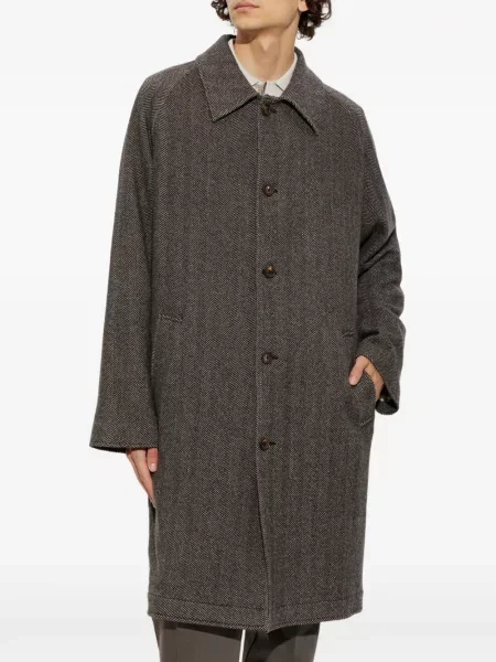 Palton Eleventy cu model herringbone maro