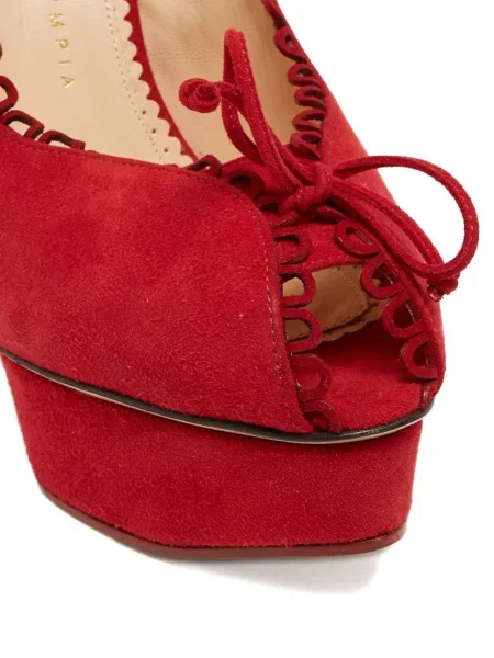 Pantofi cu toc Charlotte Olympia din piele roșu