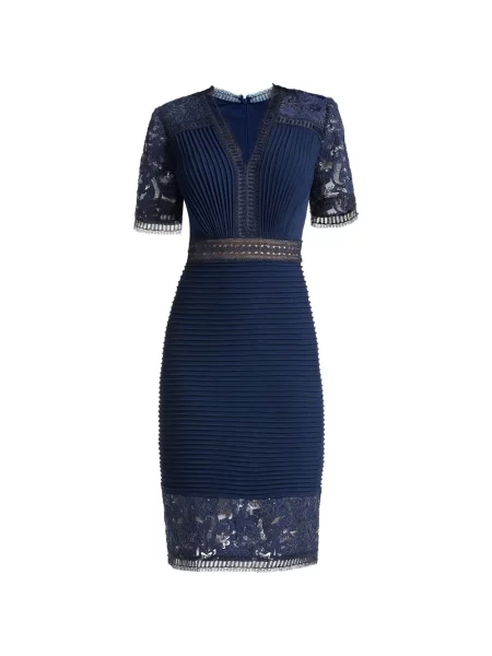 Rochie midi Tadashi Shoji din dantelă albastru