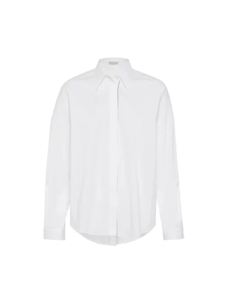 Koszula Brunello Cucinelli popelinowa biała